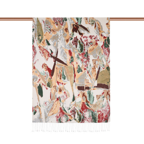 İpekevi Karma Desenli Şal Krem/Yeşil - 2