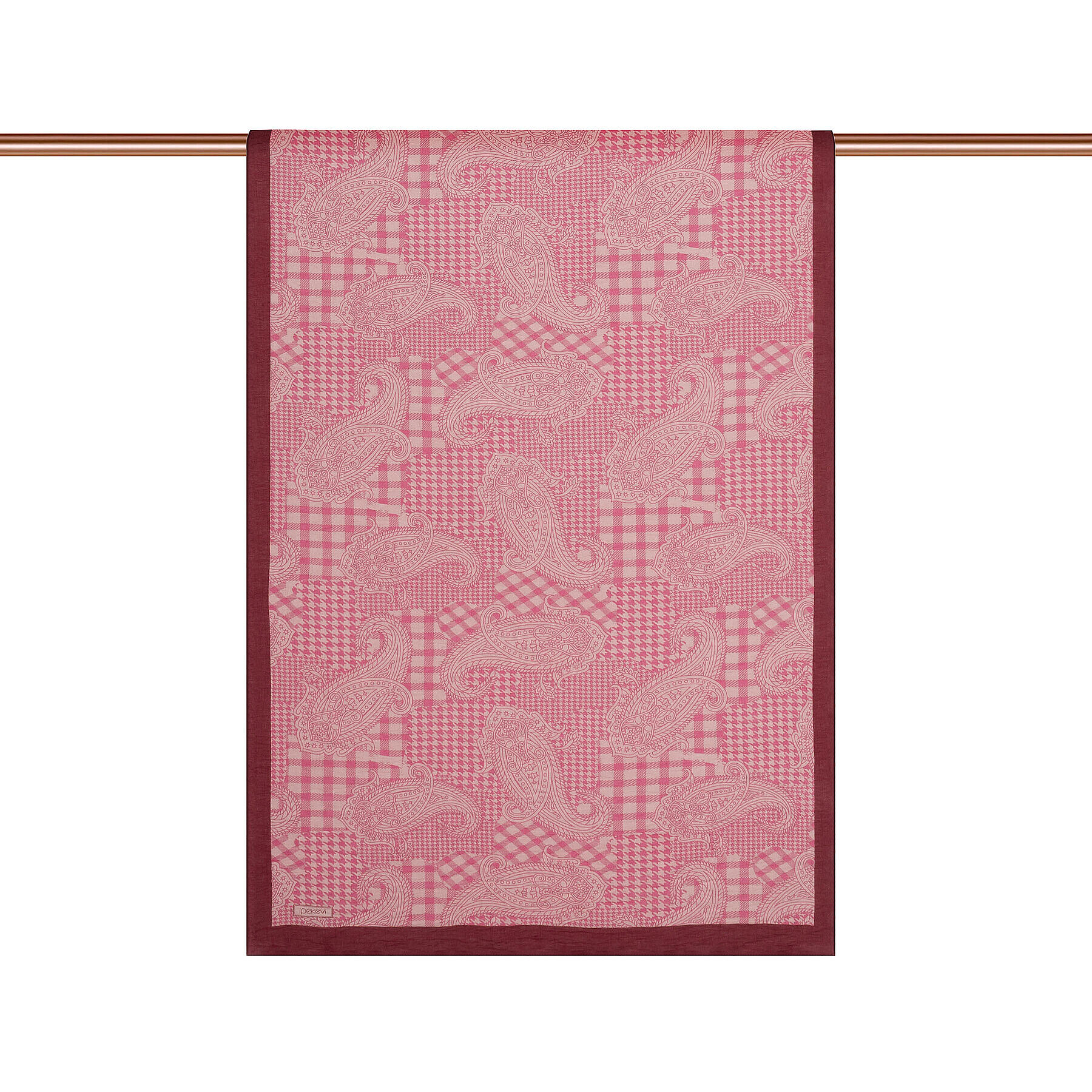 İpekevi Kazayağı Desenli Şal Gül Pembe - 2