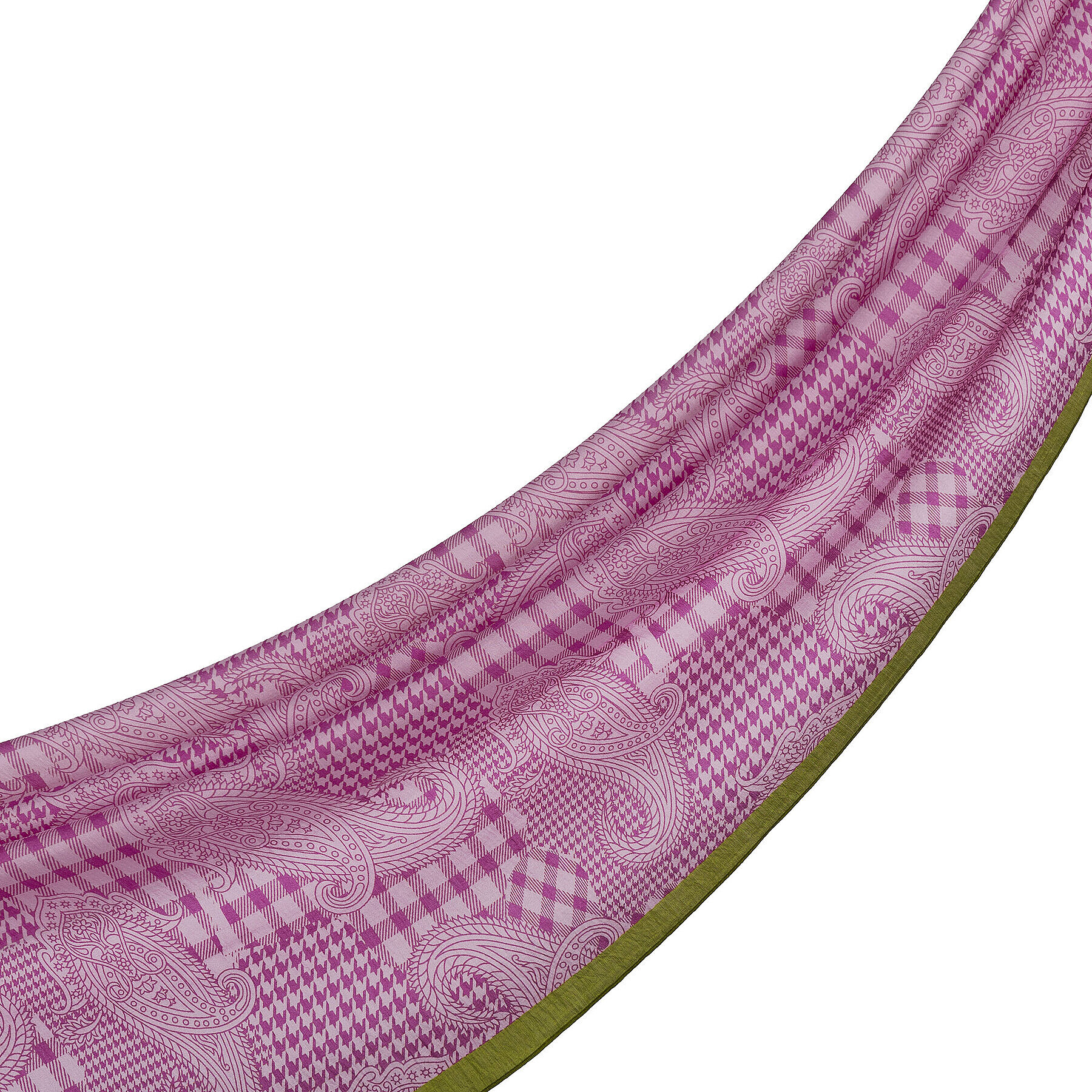 İpekevi Kazayağı Desenli Şal Şeker Pembe - 1