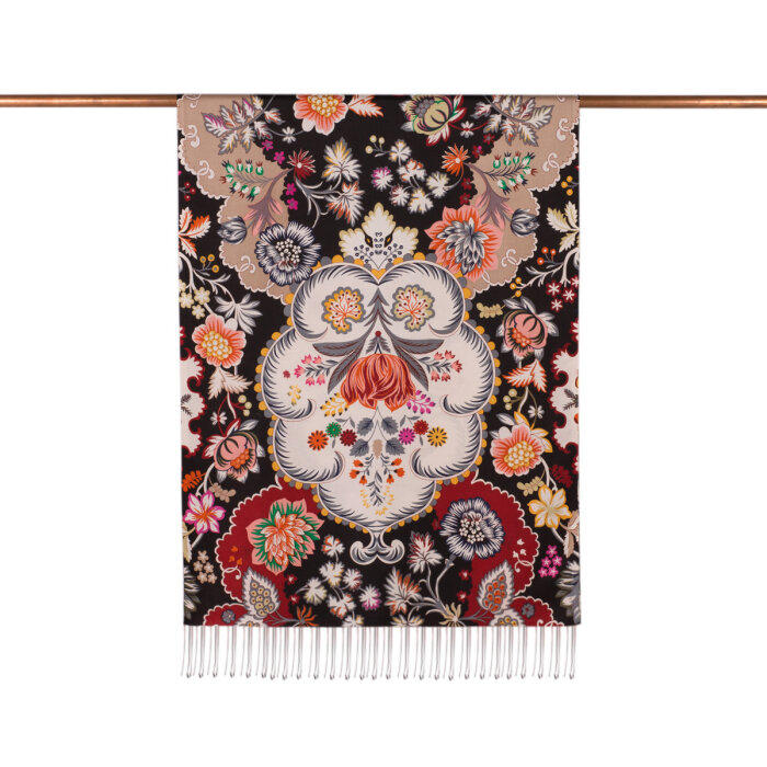 İpekevi Menekşe Desen Şal SİYAH - 3