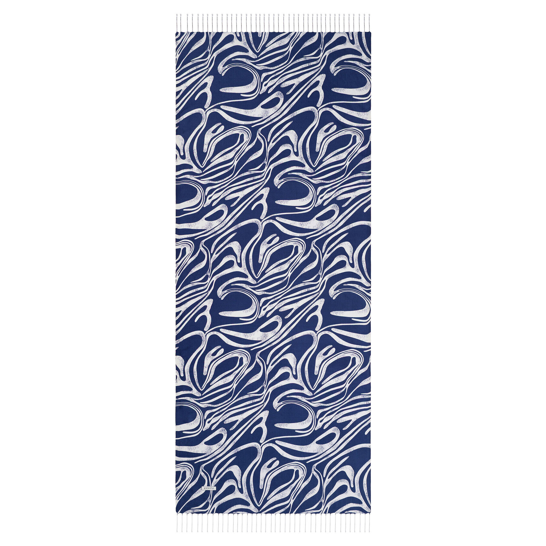 İpekevi Okyanus Esintisi Desenli Şal Beyaz/Lacivert - 2