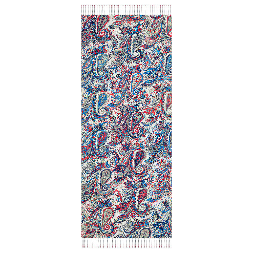 İpekevi Paisley Desenli İpek Şal TURKUAZ - 4
