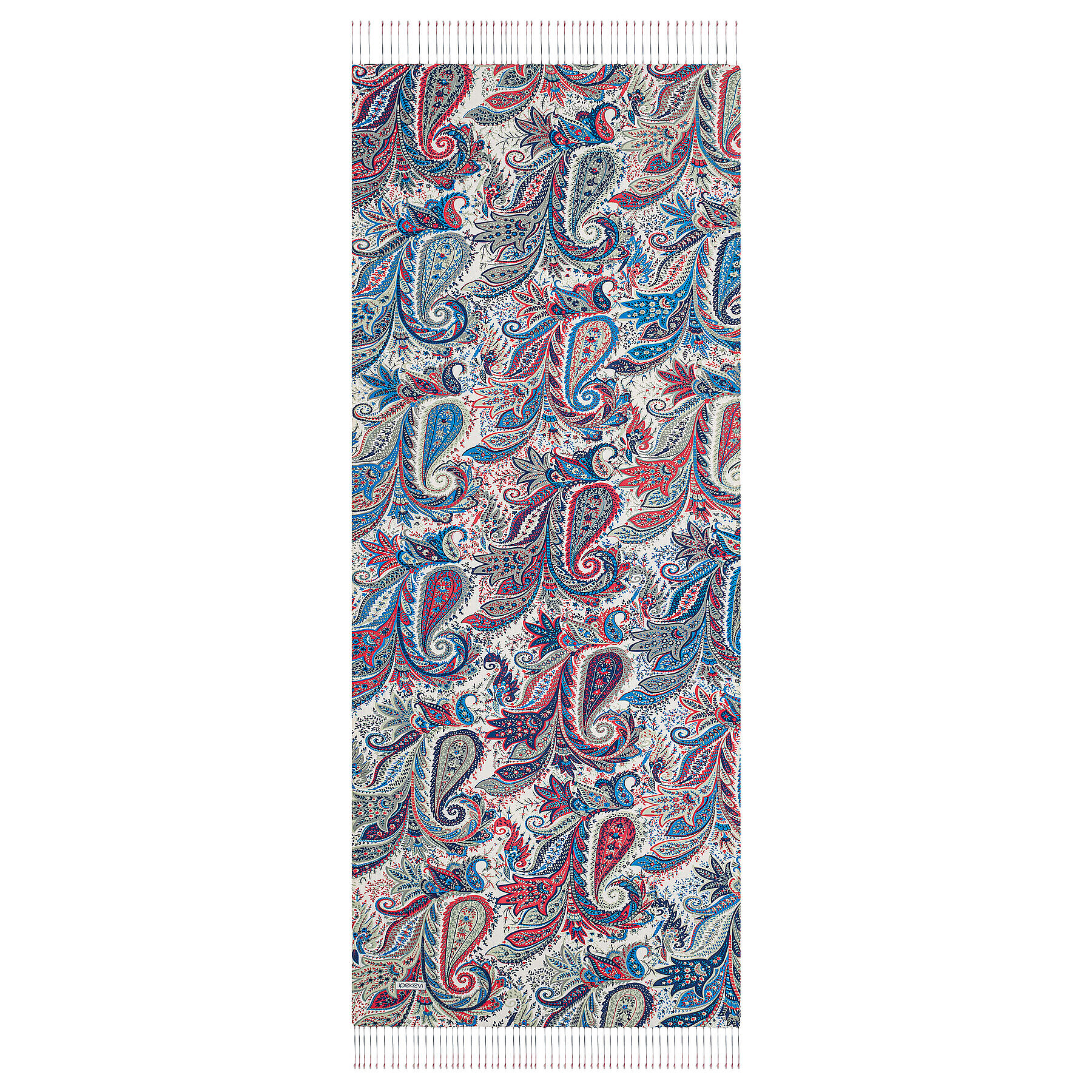 İpekevi Paisley Desenli İpek Şal TURKUAZ - 4