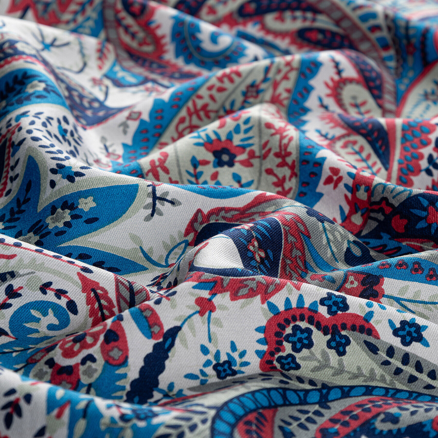 İpekevi Paisley Desenli İpek Şal TURKUAZ - 5