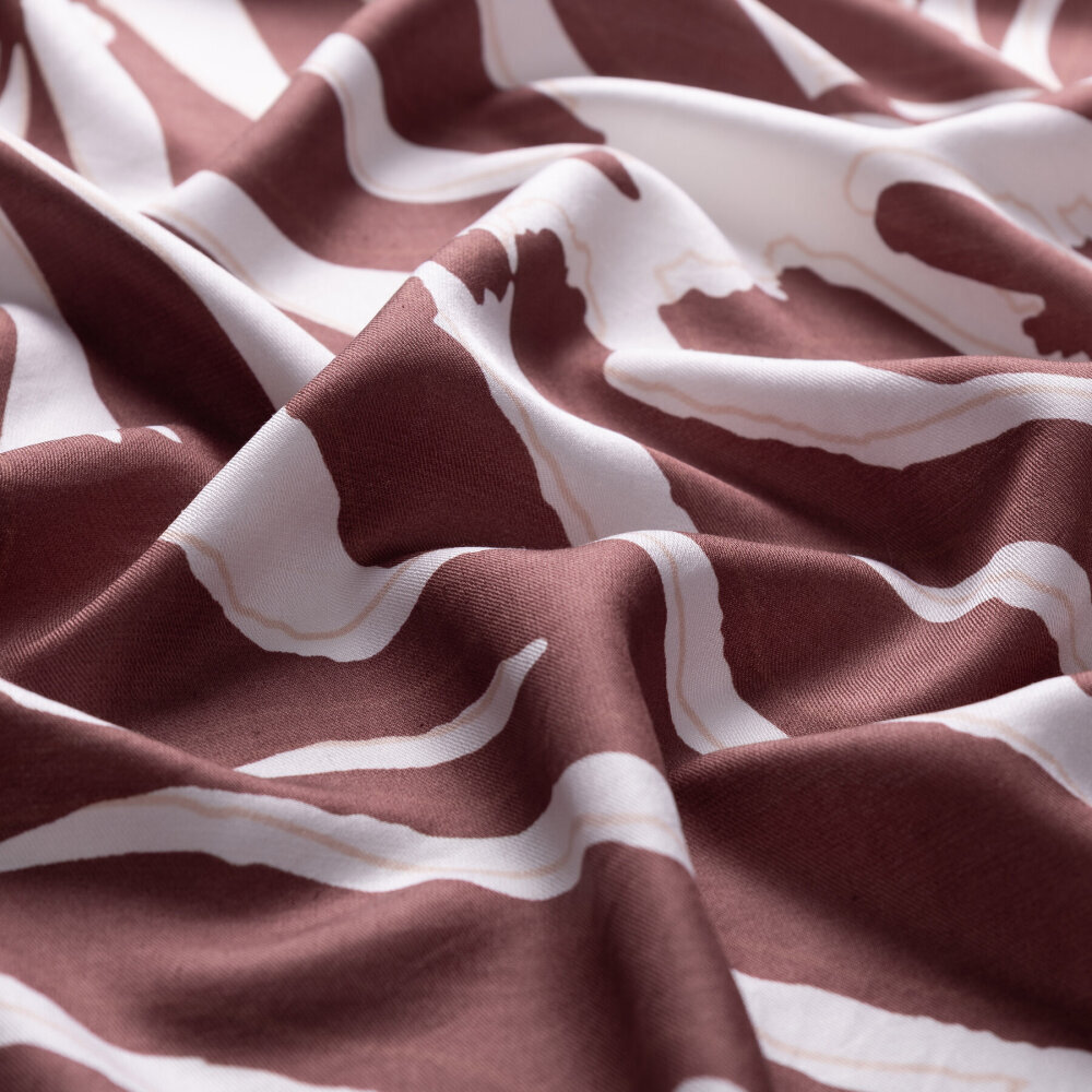 İpekevi Palmiye Desenli İpek Şal KAHVE - 4