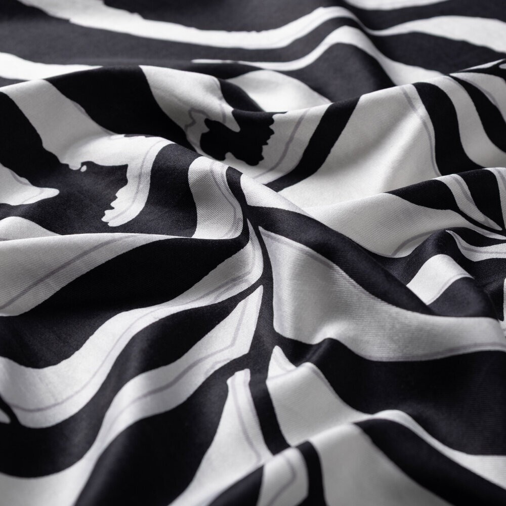 İpekevi Palmiye Desenli İpek Şal SİYAH - 5