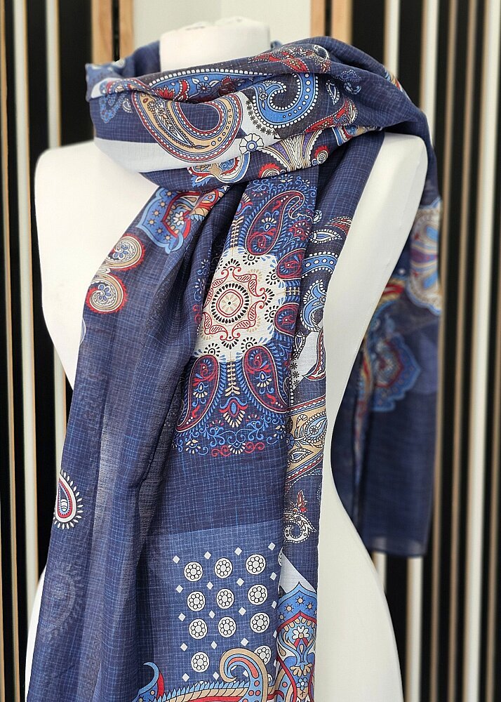 İpekevi Şehrazat Desen Şal LACİVERT 