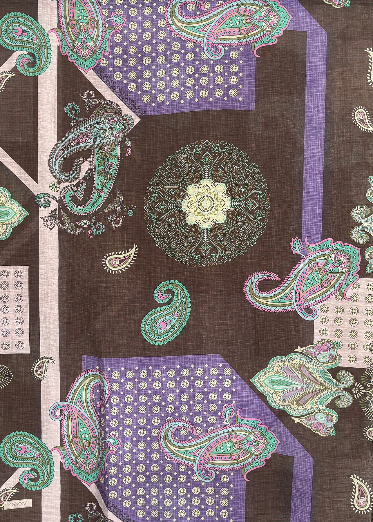 İpekevi Şehrazat Desen Şal VİZON - 1