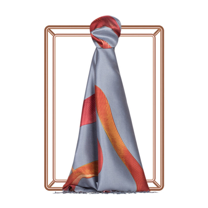 İpekevi Şerit Desenli Şal LACİVERT - 1