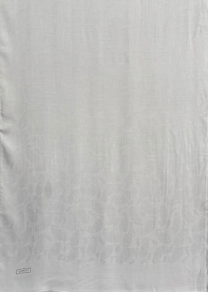 İpekevi Yaprak Desenli Şal Buz Beyazı Buz Beyazı