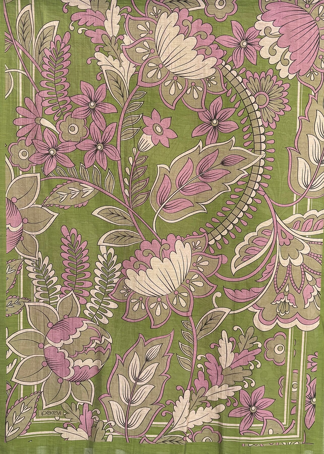 İpekevi Saray Sarmaşığı Desenli Tensel Şal Çam Kokusu - 1