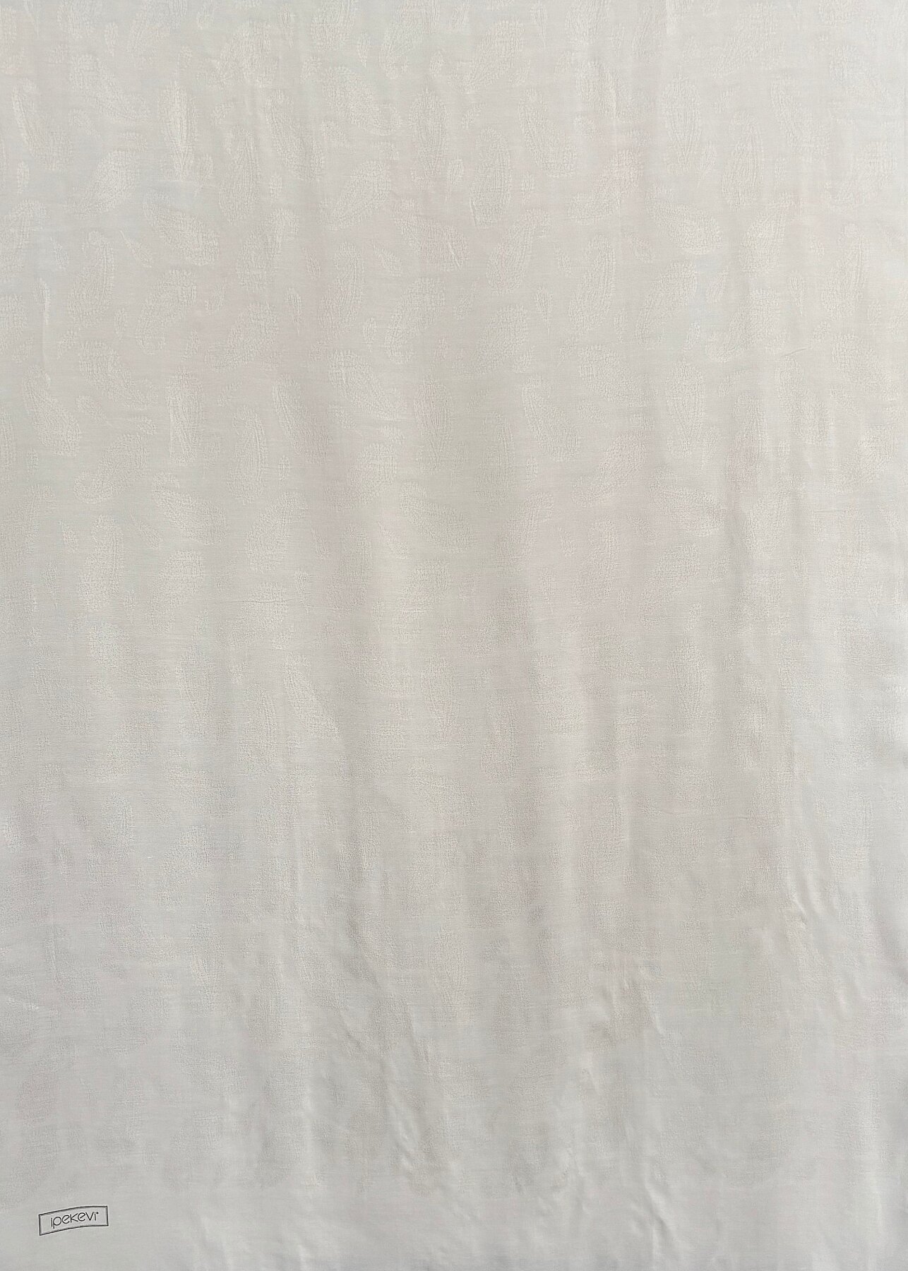 İpekevi Yaprak Desenli Şal KREM - 1