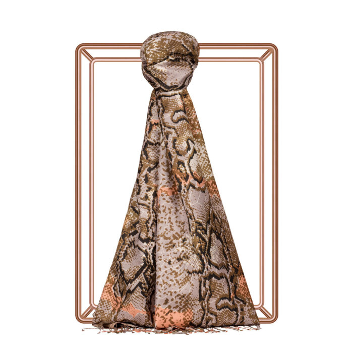 İpekevi Yılan Desenli Şal HAKİ - 1