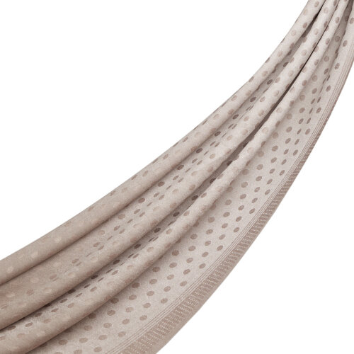 İpekEvi Yün İpek Puantiyeli Şal AÇIK GRİ