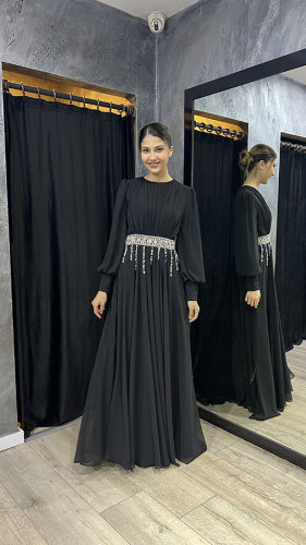 Jamila Sarah Hüsna Elbise SİYAH - 1