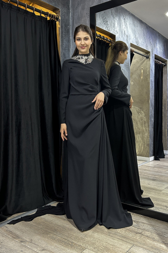 Jamila Sarah Mahidevran Elbise SİYAH - 1