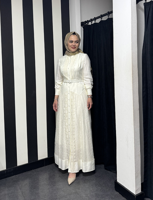 Jamila Sarah Meyra Elbise EKRU - 4