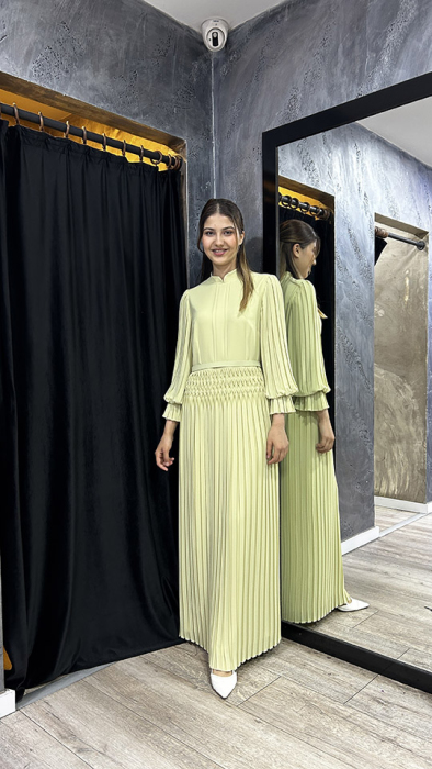 Jamila Sarah Misk Elbise olive - 1