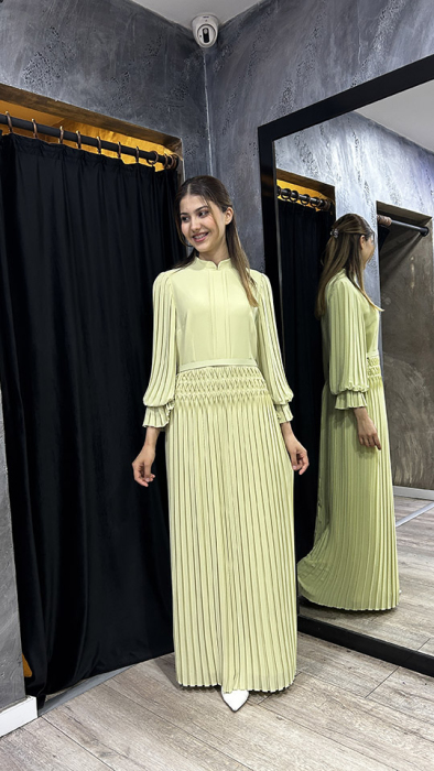 Jamila Sarah Misk Elbise olive - 3