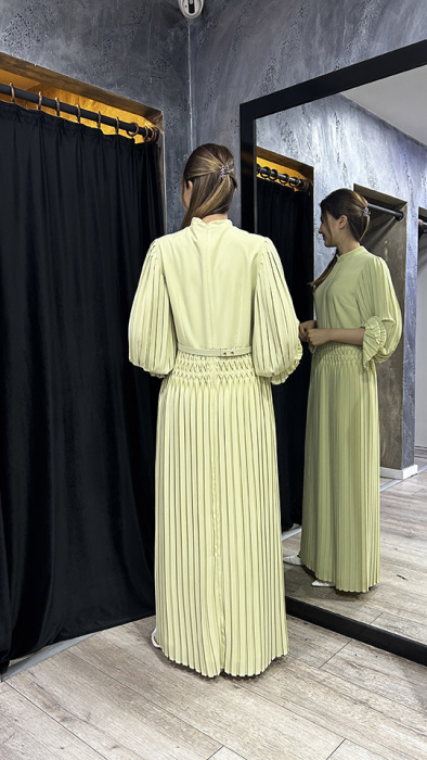 Jamila Sarah Misk Elbise olive - 4