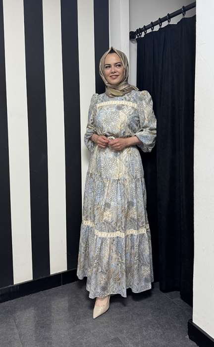 Jamila Sarah Resan Elbise MAVİ - 1