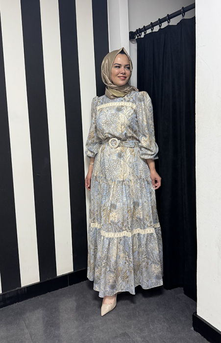 Jamila Sarah Resan Elbise MAVİ - 2