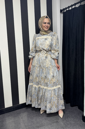 Jamila Sarah Resan Elbise MAVİ - 3