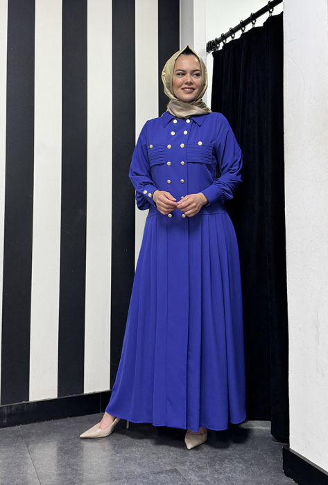 Jamila Sarah Şehsuvar Elbise İNDİGO - 2