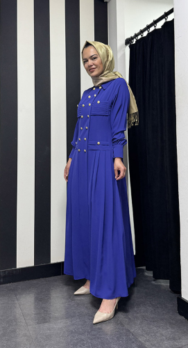 Jamila Sarah Şehsuvar Elbise İNDİGO - 3