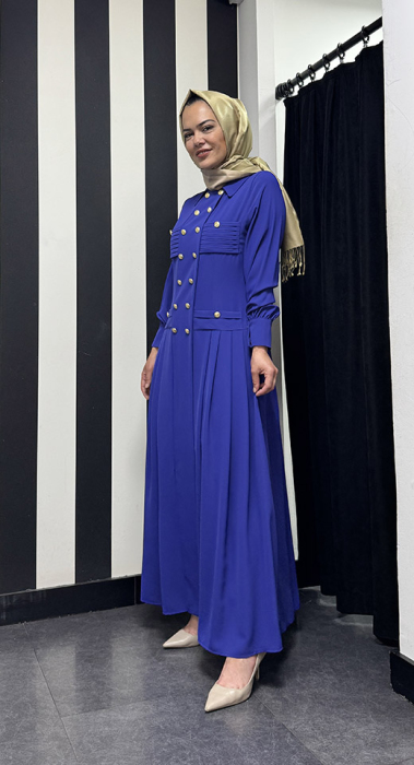 Jamila Sarah Şehsuvar Elbise İNDİGO - 3