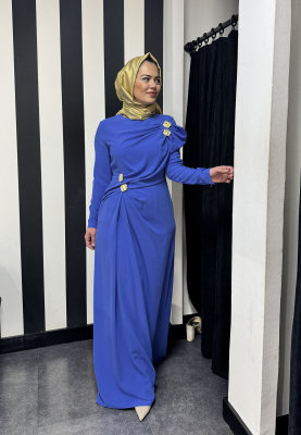 JamilaSarah New Lal Elbise İNDİGO - 1