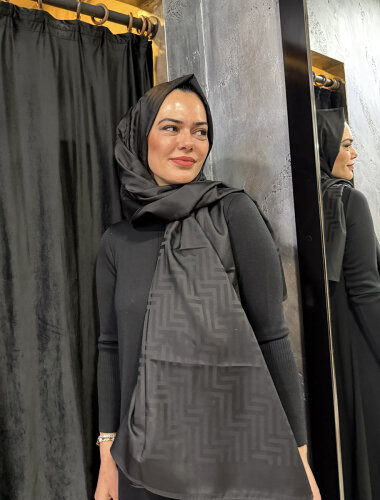 Leyna 4 Season Şal SİYAH - 2