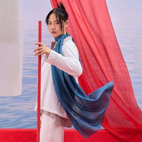 Leyna Exclusive Şal Petrol Mavi - 2