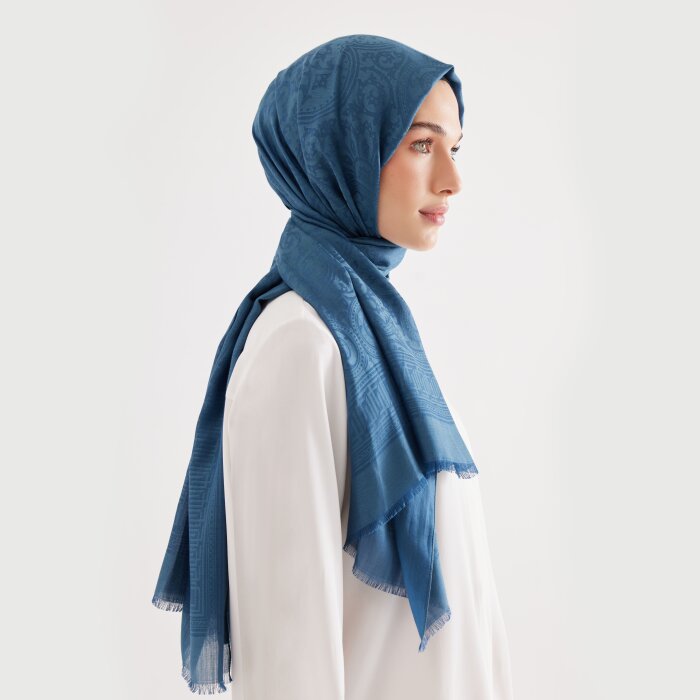 Leyna Exclusive Şal Petrol Mavi - 1