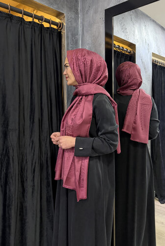 Leyna Exclusive Şal vişne - 3