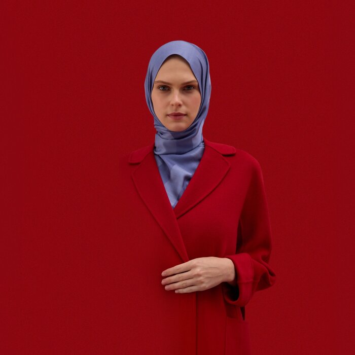 Leyna Soft Touch Şal Böğürtlen Mavi - 1