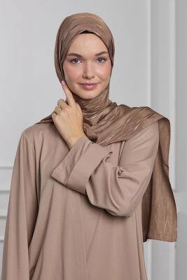 MaQ Aura Silky Jakarlı Şal VİZON - 2