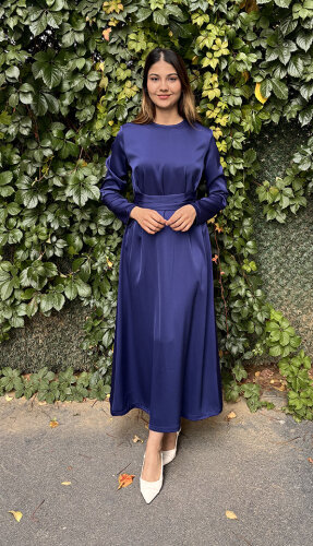 MaQ Design Bordo Elbise PARLEMENT-MAVİ - 3