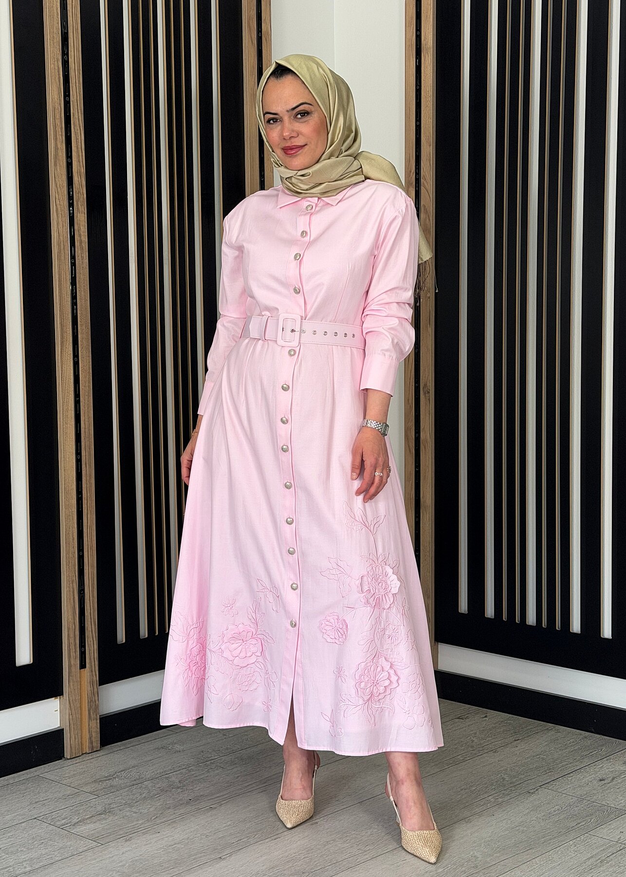 MaQ Flowers Elbise PEMBE - 3