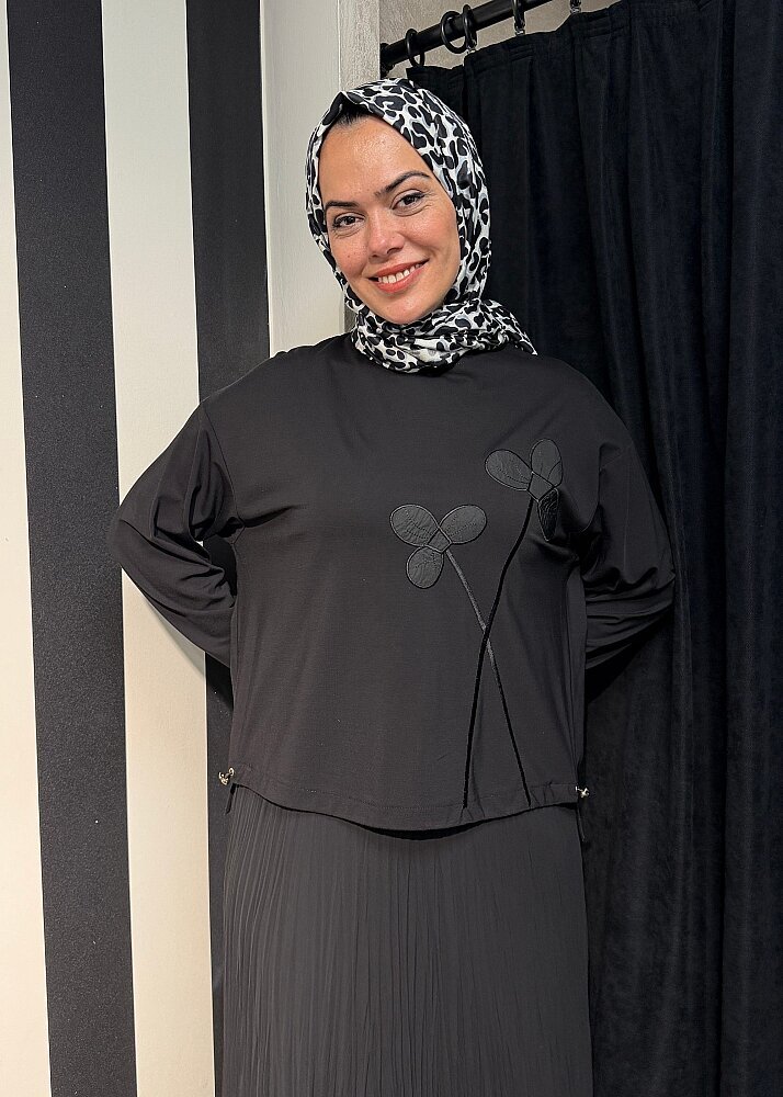 MaQ Gül Bluz SİYAH