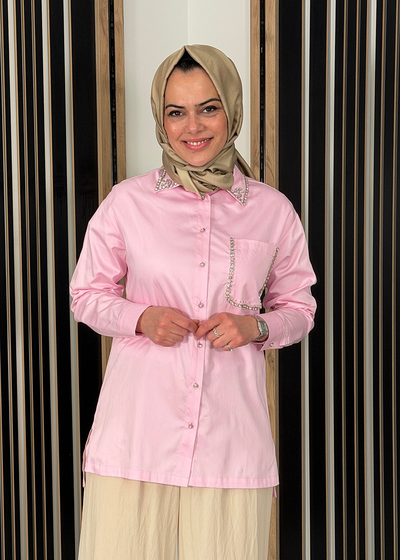 MaQ Parıltı Gömlek PEMBE - 1