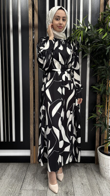 MaQ Remi Elbise SİYAH EKRU - 1