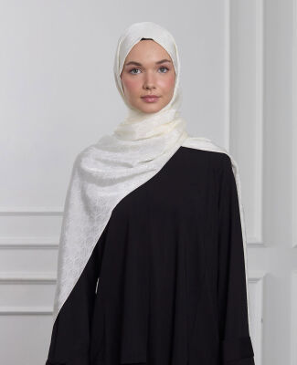 MaQ Shine Silky Jakarlı Şal KREM 