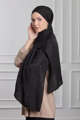 MaQ Shine Silky Jakarlı Şal SİYAH - 2