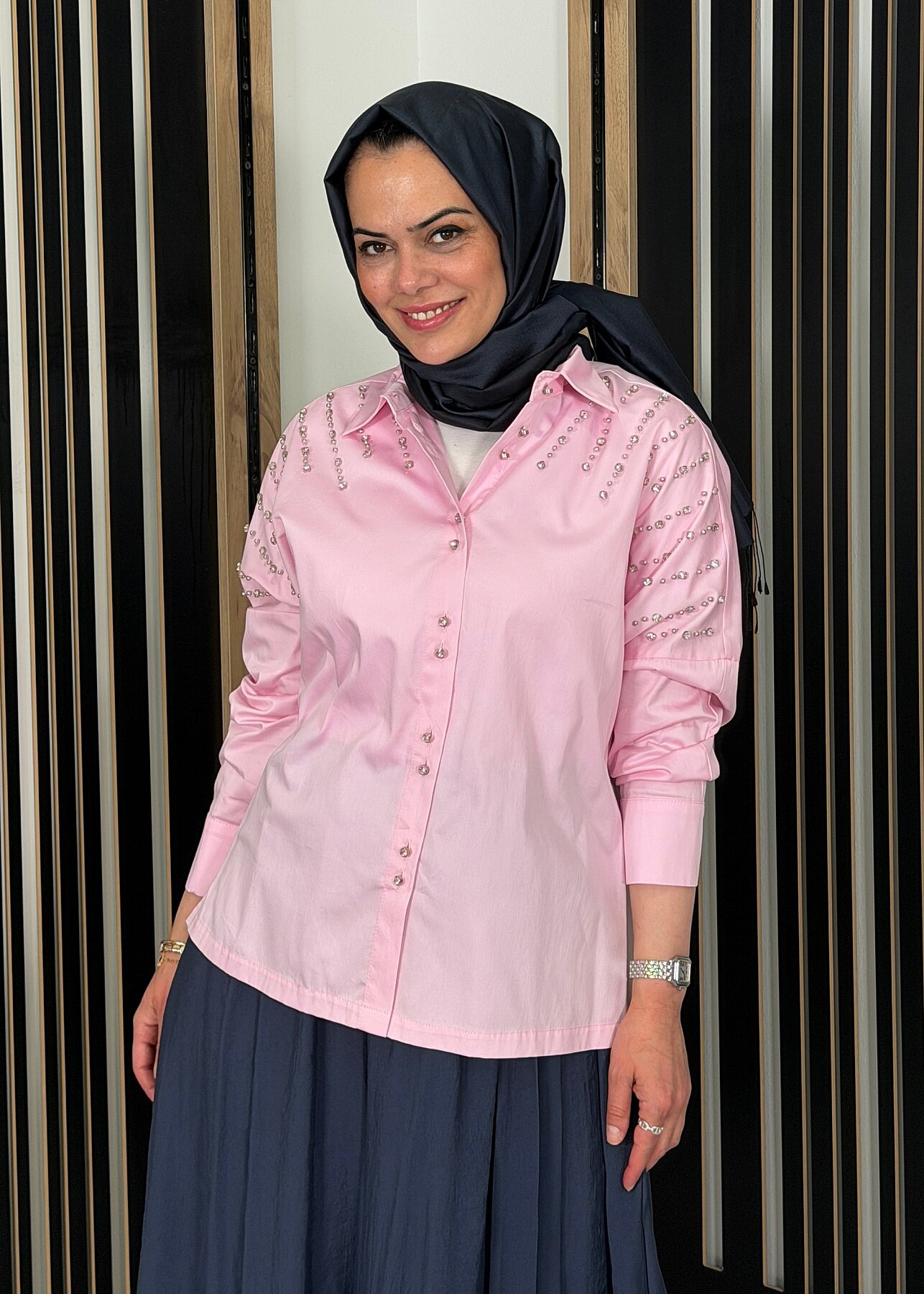 MaQ Taş Gömlek PEMBE - 1