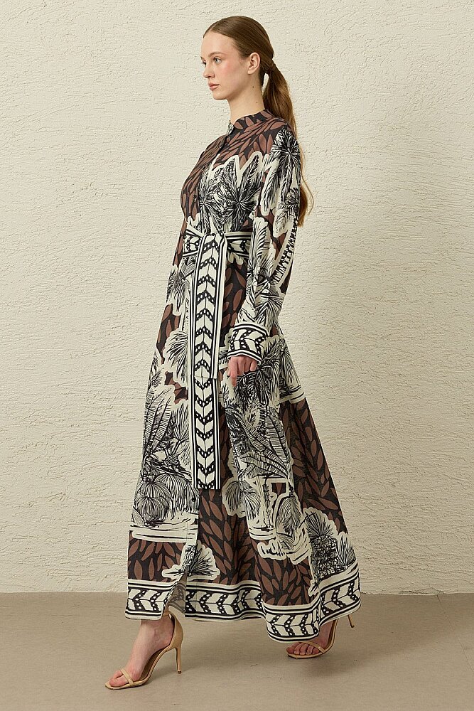 MerWish Bali Linen Elbise KAHVE - 3