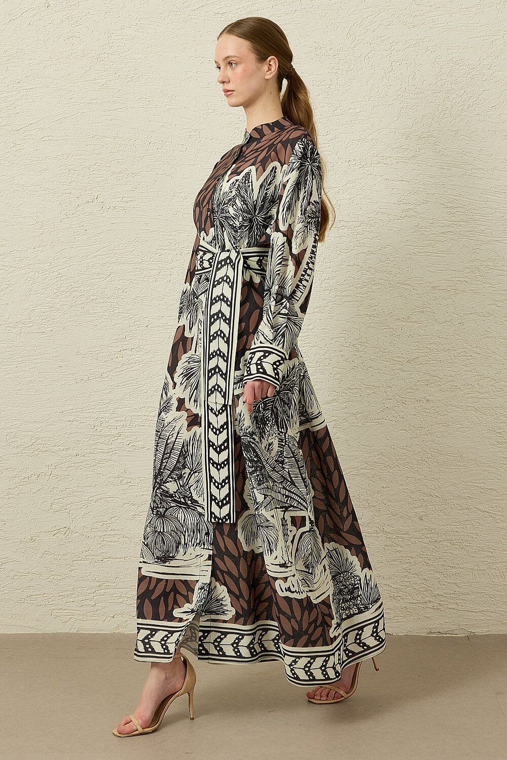 MerWish Bali Linen Elbise KAHVE - 3