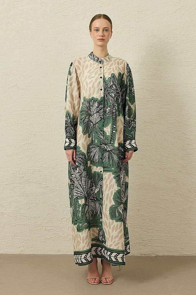 MerWish Bali Linen Elbise YEŞİL