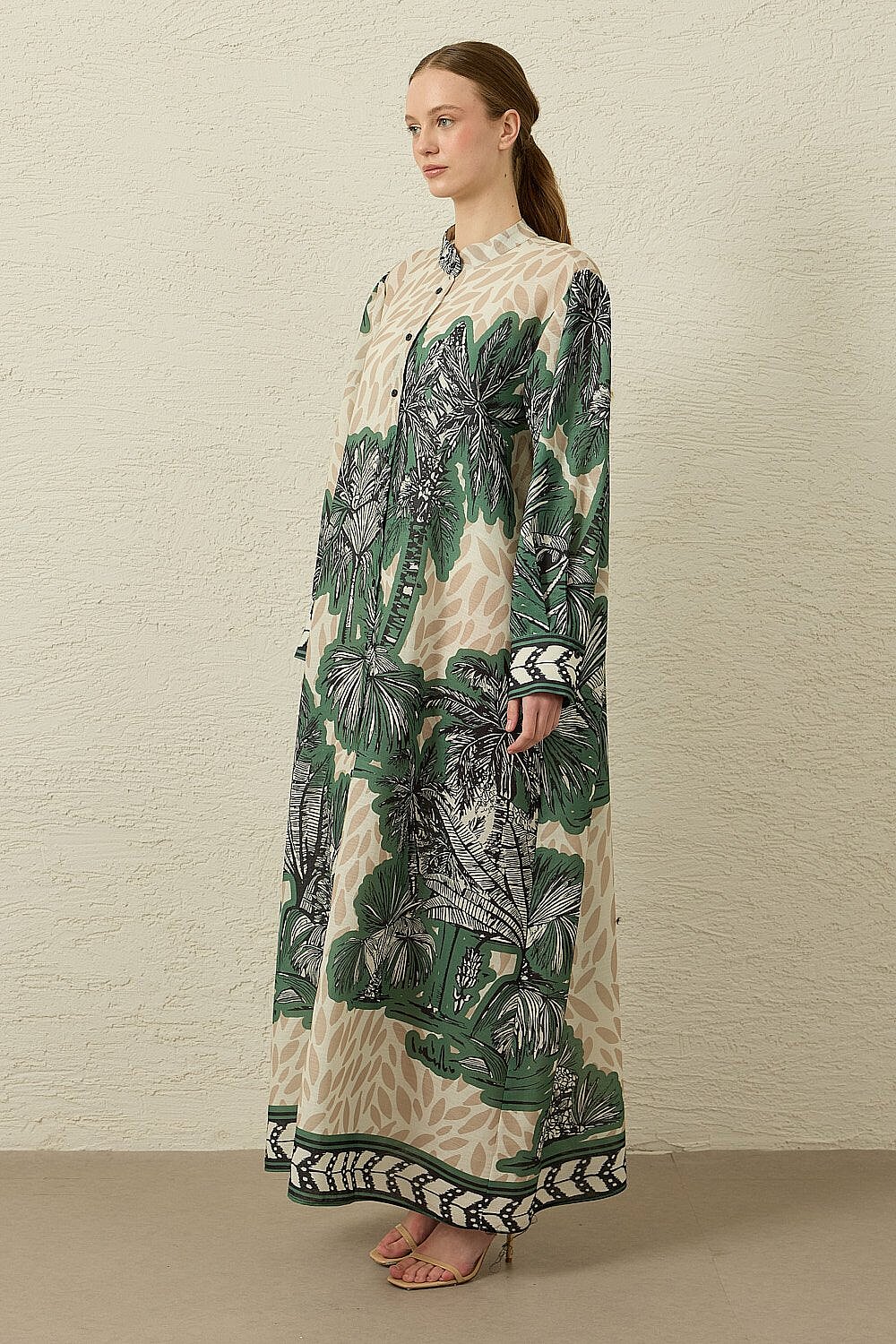 MerWish Bali Linen Elbise YEŞİL - 2