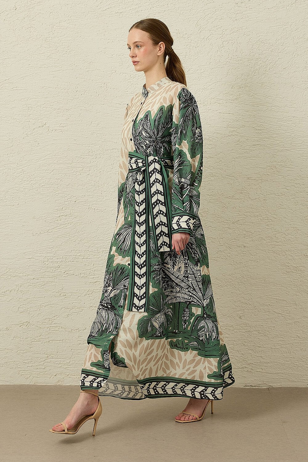 MerWish Bali Linen Elbise YEŞİL - 3